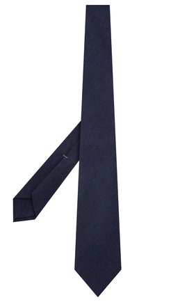 Мужской галстук из шерсти и шелка LUIGI BORRELLI темно-синего цвета, арт. CR361132/L0NG | Фото 3 (Материал: Текстиль, Шерсть; Принт: Без принта)