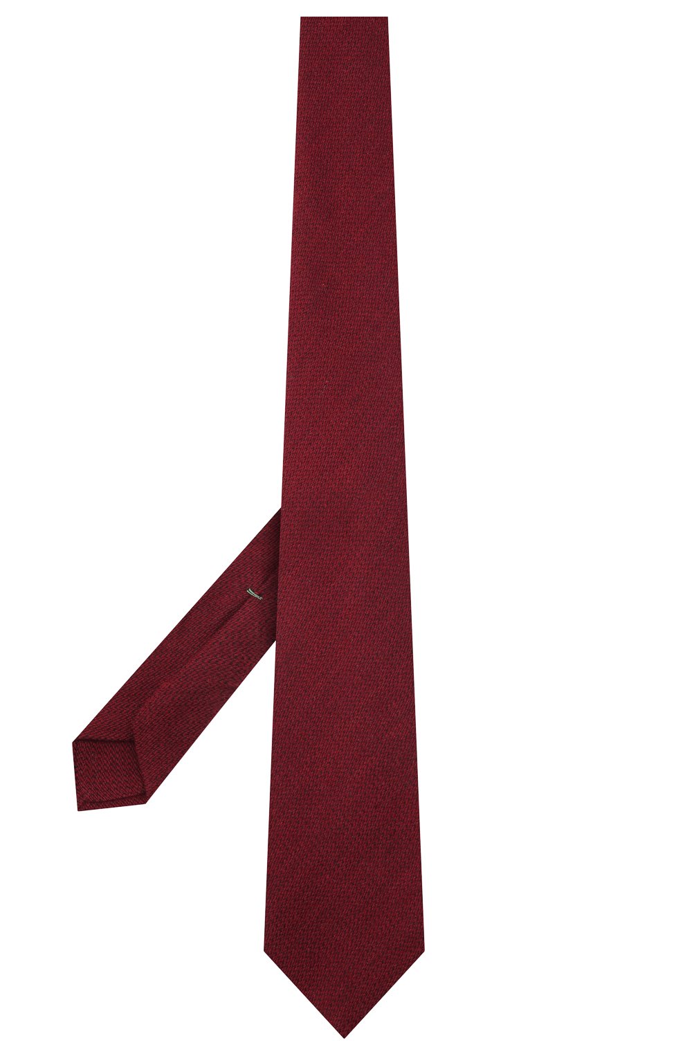Мужской галстук из шерсти и шелка LUIGI BORRELLI бордового цвета, арт. CR361134 | Фото 3 (Материал: Текстиль, Шерсть; Принт: Без принта)