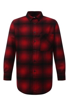 Мужская рубашка SAINT LAURENT красного цвета по цене 52850 руб., арт. 666863/Y22LA | Фото 1 Мужская рубашка SAINT LAURENT красного цвета, арт. 666863/Y22LA | Фото 1 (Длина (для топов): Стандартные; Материал внешний: Шерсть, Синтетический материал; Рукава: Длинные; Случай: Повседневный; Принт: Клетка; Манжеты: На пуговицах; Воротник: Button down; Стили: Гранж)