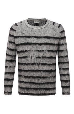 Мужской свитер SAINT LAURENT серого цвета по цене 89950 руб., арт. 665838/Y75BX | Фото 1 Мужской свитер SAINT LAURENT серого цвета, арт. 665838/Y75BX | Фото 1 (Длина (для топов): Стандартные; Материал внешний: Шерсть; Рукава: Длинные; Мужское Кросс-КТ: Свитер-одежда; Стили: Кэжуэл; Принт: С принтом)