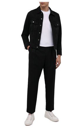 Мужская джинсовая куртка SAINT LAURENT черного цвета, арт. 660464/Y19LA | Фото 2 (Материал внешний: Хлопок, Деним; Длина (верхняя одежда): Короткие; Рукава: Длинные; Кросс-КТ: Куртка, Деним; Стили: Гранж)