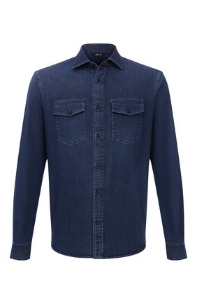 Мужская джинсовая рубашка Z ZEGNA синего цвета по цене 22300 руб., арт. 205307/ZCRN5 | Фото 1 Мужская джинсовая рубашка Z ZEGNA синего цвета, арт. 205307/ZCRN5 | Фото 1 (Материал внешний: Хлопок, Деним; Длина (для топов): Стандартные; Рукава: Длинные; Случай: Повседневный; Кросс-КТ: Деним; Принт: Однотонные; Манжеты: На пуговицах; Воротник: Кент; Стили: Кэжуэл)