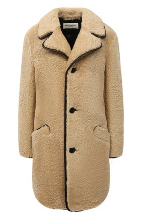 Женская шуба из овчины SAINT LAURENT бежевого цвета по цене 526500 руб., арт. 664277/Y7YE2 | Фото 1 Женская шуба из овчины SAINT LAURENT бежевого цвета, арт. 664277/Y7YE2 | Фото 1 (Материал подклада: Купро; Материал внешний: Натуральный мех; Рукава: Длинные; Длина (верхняя одежда): До середины бедра; Женское Кросс-КТ: Мех; Стили: Кэжуэл)