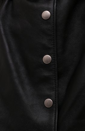 Женская кожаная юбка SAINT LAURENT черного цвета, арт. 664441/YCFC2 | Фото 5 (Длина Ж (юбки, платья, шорты): Мини; Стили: Гранж; Региональные ограничения белый список (Axapta Mercury): RU; Женское Кросс-КТ: Юбка-одежда; Материал внешний: Натуральная кожа; Материал подклада: Купро)