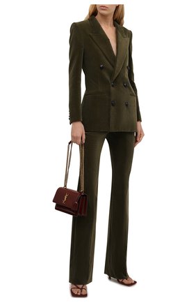 Женские вельветовые брюки SAINT LAURENT хаки цвета по цене 89950 руб., арт. 661321/Y107T | Фото 2 Женские вельветовые брюки SAINT LAURENT хаки цвета, арт. 661321/Y107T | Фото 2 (Материал внешний: Хлопок; Женское Кросс-КТ: Брюки-одежда; Силуэт Ж (брюки и джинсы): Прямые; Длина (брюки, джинсы): Стандартные, Удлиненные; Стили: Кэжуэл)