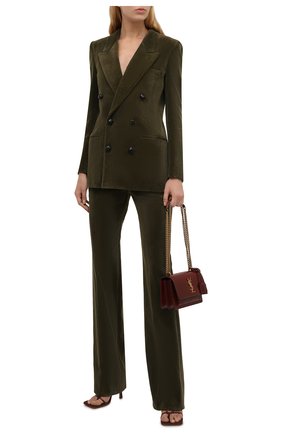 Женский вельветовый жакет SAINT LAURENT хаки цвета по цене 238500 руб., арт. 660934/Y107T | Фото 2 Женский вельветовый жакет SAINT LAURENT хаки цвета, арт. 660934/Y107T | Фото 2 (Материал подклада: Шелк; Материал внешний: Хлопок; Женское Кросс-КТ: Жакет-одежда; 1-2-бортные: Двубортные; Стили: Кэжуэл; Случай: Повседневный; Рукава: Длинные; Длина (для топов): Стандартные, Удлиненные)
