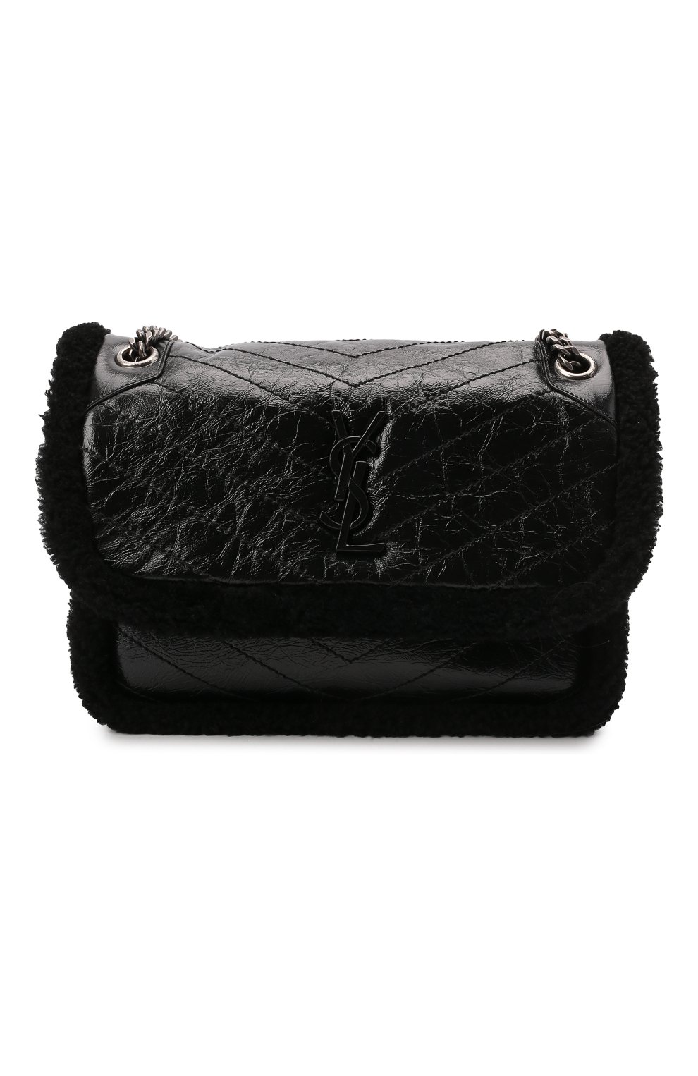 Женская сумка niki medium SAINT LAURENT черного цвета, арт. 633187/0EN9D | Фото 1 (Сумки-технические: Сумки через плечо; Размер: medium; Материал: Натуральная кожа)