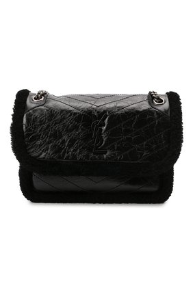 Женская сумка niki medium SAINT LAURENT черного цвета, арт. 633187/0EN9D | Фото 1 (Материал: Натуральная кожа; Размер: medium; Сумки-технические: Сумки через плечо)