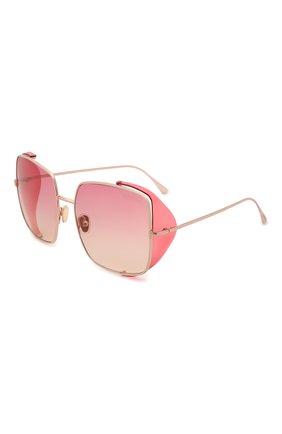 Женские солнцезащитные очки TOM FORD розового цвета, арт. TF901 28T | Фото 1 (Тип очков: С/з; Материал: Металл; Оптика Гендер: оптика-женское; Очки форма: Квадратные)