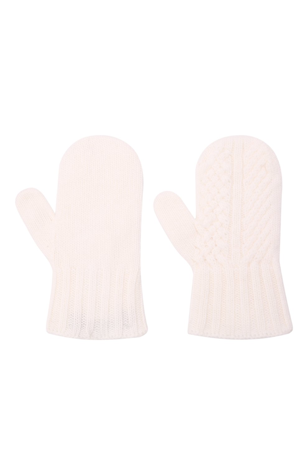 Детские кашемировые варежки GIORGETTI CASHMERE кремвого цвета по цене 7915 руб., арт. MB1824/8A | Фото 2 Детские кашемировые варежки GIORGETTI CASHMERE кремвого цвета, арт. MB1824/8A | Фото 2 (Материал: Кашемир, Шерсть)