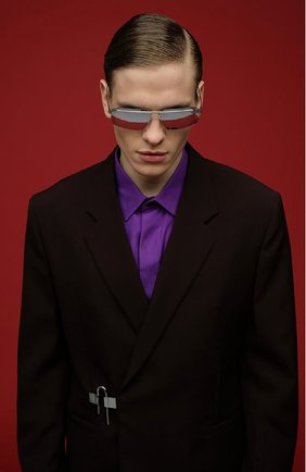 Мужские солнцезащитные очки BALENCIAGA серебряного цвета, арт. BB0139S 003 | Фото 5 (Кросс-КТ: С/з-мужское; Тип очков: С/з; Оптика Гендер: оптика-мужское)