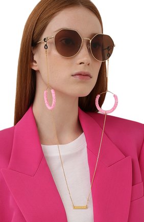 Женские цепочка для очков FRAME CHAIN розового цвета по цене 12700 руб., арт. CANDY P0P BABY PINK IN YELL0W G0LD | Фото 2 Женские цепочка для очков FRAME CHAIN розового цвета, арт. CANDY P0P BABY PINK IN YELL0W G0LD | Фото 2 (Тип очков: Цепочка; Оптика Гендер: оптика-женское)