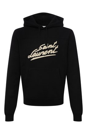 Мужской хлопковое худи SAINT LAURENT черного цвета по цене 56700 руб., арт. 677263/YBVB2 | Фото 1 Мужской хлопковое худи SAINT LAURENT черного цвета, арт. 677263/YBVB2 | Фото 1 (Длина (для топов): Стандартные; Материал внешний: Хлопок; Рукава: Длинные; Мужское Кросс-КТ: Худи-одежда; Принт: С принтом; Стили: Спорт-шик)