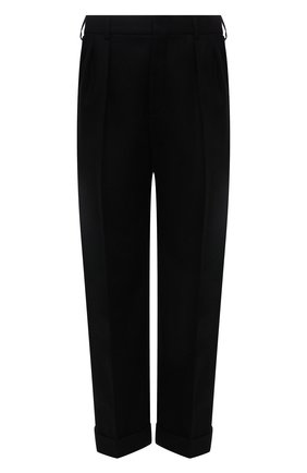 Мужские шерстяные брюки SAINT LAURENT черного цвета по цене 75850 руб., арт. 653846/Y1D08 | Фото 1 Мужские шерстяные брюки SAINT LAURENT черного цвета, арт. 653846/Y1D08 | Фото 1 (Материал внешний: Шерсть; Материал подклада: Шелк; Длина (брюки, джинсы): Стандартные; Случай: Повседневный; Стили: Минимализм)