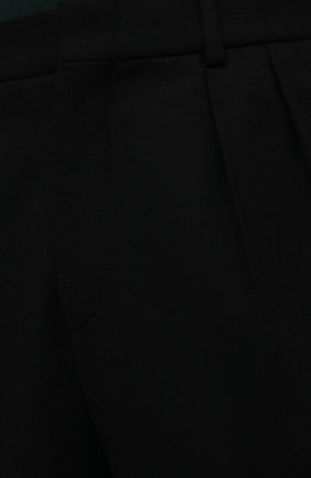 Мужские шерстяные брюки SAINT LAURENT черного цвета, арт. 653846/Y1D08 | Фото 5 (Материал внешний: Шерсть; Длина (брюки, джинсы): Стандартные; Случай: Повседневный; Стили: Минимализм; Материал подклада: Шелк)