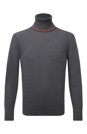 Мужской шерстяная водолазка MONCLER серого цвета по цене 49000 руб., арт. G2-091-9F000-03-M1131 | Фото 1 Мужской шерстяная водолазка MONCLER серого цвета, арт. G2-091-9F000-03-M1131 | Фото 1 (Материал внешний: Шерсть; Мужское Кросс-КТ: Водолазка-одежда; Стили: Кэжуэл; Принт: Без принта; Рукава: Длинные; Длина (для топов): Стандартные)