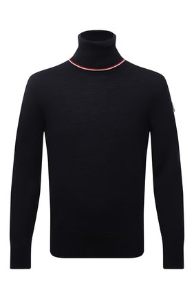 Мужской шерстяная водолазка MONCLER темно-синего цвета по цене 49000 руб., арт. G2-091-9F000-03-M1131 | Фото 1 Мужской шерстяная водолазка MONCLER темно-синего цвета, арт. G2-091-9F000-03-M1131 | Фото 1 (Материал внешний: Шерсть; Мужское Кросс-КТ: Водолазка-одежда; Стили: Кэжуэл; Принт: Без принта; Рукава: Длинные; Длина (для топов): Стандартные)