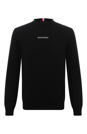 Мужской шерстяной джемпер MONCLER черного цвета по цене 49000 руб., арт. G2-091-9C000-18-M1131 | Фото 1 Мужской шерстяной джемпер MONCLER черного цвета, арт. G2-091-9C000-18-M1131 | Фото 1 (Материал внешний: Шерсть; Мужское Кросс-КТ: Джемперы; Вырез: Круглый; Рукава: Длинные; Принт: С принтом; Стили: Кэжуэл; Длина (для топов): Стандартные)