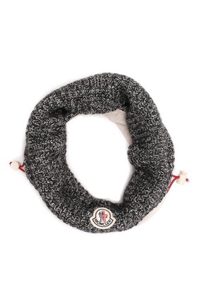 Мужской шерстяной шарф-снуд MONCLER серого цвета по цене 17500 руб., арт. G2-091-3G000-03-M1256 | Фото 1 Мужской шерстяной шарф-снуд MONCLER серого цвета, арт. G2-091-3G000-03-M1256 | Фото 1 (Материал: Шерсть; Кросс-КТ: шерсть)
