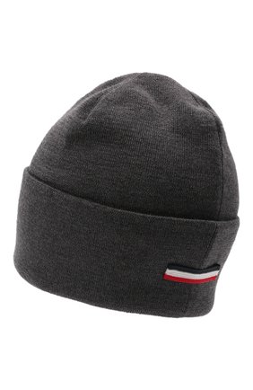 Мужская шерстяная шапка MONCLER темно-серого цвета по цене 24500 руб., арт. G2-091-3B000-51-A9526 | Фото 2 Мужская шерстяная шапка MONCLER темно-серого цвета, арт. G2-091-3B000-51-A9526 | Фото 2 (Материал: Шерсть; Кросс-КТ: Трикотаж)