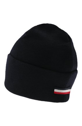 Мужская шерстяная шапка MONCLER темно-синего цвета по цене 24500 руб., арт. G2-091-3B000-51-A9526 | Фото 2 Мужская шерстяная шапка MONCLER темно-синего цвета, арт. G2-091-3B000-51-A9526 | Фото 2 (Материал: Шерсть; Кросс-КТ: Трикотаж)