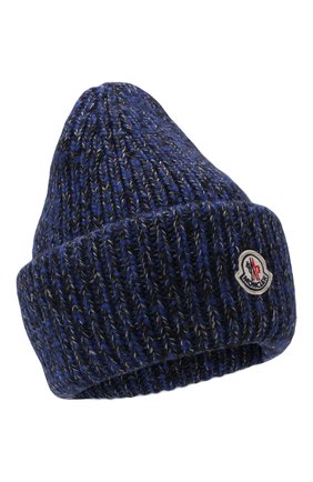 Мужская шапка из шерсти и кашемира MONCLER темно-синего цвета по цене 26700 руб., арт. G2-091-3B000-49-M1209 | Фото 1 Мужская шапка из шерсти и кашемира MONCLER темно-синего цвета, арт. G2-091-3B000-49-M1209 | Фото 1 (Материал: Шерсть; Кросс-КТ: Трикотаж)