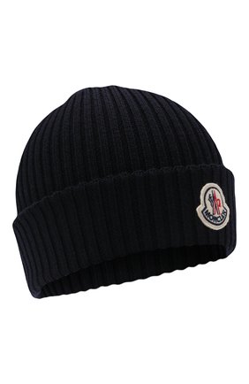 Мужская шерстяная шапка MONCLER синего цвета по цене 14700 руб., арт. G2-091-3B000-29-A9576 | Фото 1 Мужская шерстяная шапка MONCLER синего цвета, арт. G2-091-3B000-29-A9576 | Фото 1 (Материал: Шерсть; Кросс-КТ: Трикотаж)