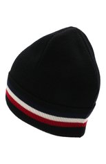 Мужская шерстяная шапка MONCLER черного цвета, арт. G2-091-3B000-28-A9575 | Фото 2 (Материал: Текстиль, Шерсть; Кросс-КТ: Трикотаж)