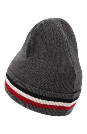 Мужская шерстяная шапка MONCLER темно-серого цвета по цене 15800 руб., арт. G2-091-3B000-28-A9575 | Фото 2 Мужская шерстяная шапка MONCLER темно-серого цвета, арт. G2-091-3B000-28-A9575 | Фото 2 (Материал: Шерсть; Кросс-КТ: Трикотаж)