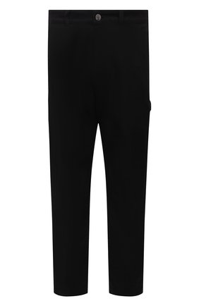 Мужские хлопковые брюки MONCLER черного цвета, арт. G2-091-2A000-11-595D0 | Фото 1 (Длина (брюки, джинсы): Стандартные; Материал внешний: Хлопок; Случай: Повседневный; Стили: Кэжуэл)