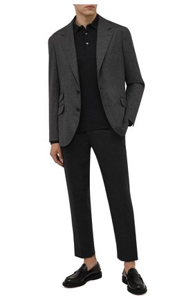 Мужские брюки из шерсти и кашемира ERMENEGILDO ZEGNA темно-серого цвета по цене 82650 руб., арт. UYI16/TP22 | Фото 2 Мужские брюки из шерсти и кашемира ERMENEGILDO ZEGNA темно-серого цвета, арт. UYI16/TP22 | Фото 2 (Материал внешний: Шерсть; Длина (брюки, джинсы): Стандартные; Случай: Повседневный; Стили: Кэжуэл)