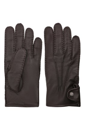 Мужские кожаные перчатки ERMENEGILDO ZEGNA коричневого цвета, арт. Z2G10G/G2A | Фото 2 (Мужское Кросс-КТ: Кожа и замша; Материал: Натуральная кожа)