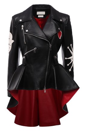 Женская кожаная куртка ALEXANDER MCQUEEN черного цвета по цене 476000 руб., арт. 668440/Q5AGH | Фото 1 Женская кожаная куртка ALEXANDER MCQUEEN черного цвета, арт. 668440/Q5AGH | Фото 1 (Материал подклада: Шелк; Рукава: Длинные; Длина (верхняя одежда): До середины бедра; Кросс-КТ: Куртка; Женское Кросс-КТ: Замша и кожа; Стили: Гранж)