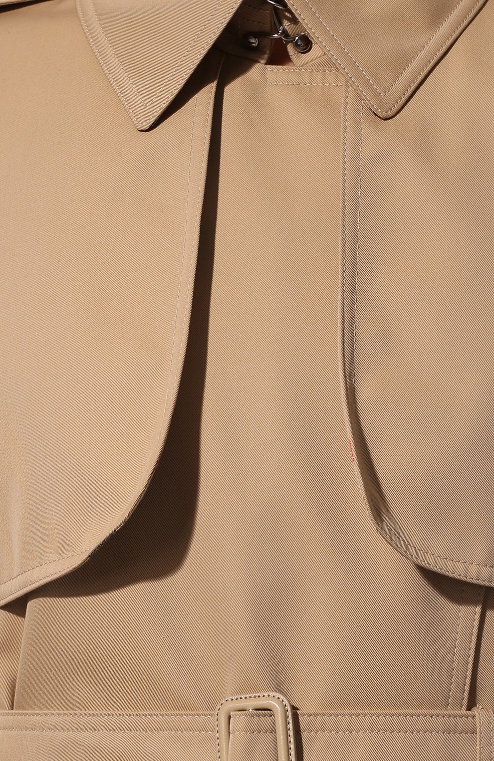 Женский хлопковый тренч sandridge BURBERRY бежевого цвета, арт. 8043207 | Фото 5 (Рукава: Длинные; Длина (верхняя одежда): До колена; Материал внешний: Хлопок; Материал подклада: Хлопок; Стили: Кэжуэл)