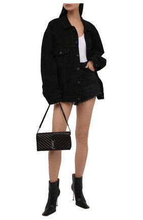 Женская джинсовая куртка BALENCIAGA черного цвета по цене 99500 руб., арт. 675206/TEW05 | Фото 2 Женская джинсовая куртка BALENCIAGA черного цвета, арт. 675206/TEW05 | Фото 2 (Длина (верхняя одежда): Короткие; Рукава: Длинные; Материал внешний: Хлопок; Кросс-КТ: Куртка, Деним; Стили: Гранж)