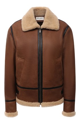 Женская дубленка из овчины SAINT LAURENT коричневого цвета по цене 478500 руб., арт. 668696/YCFH2 | Фото 1 Женская дубленка из овчины SAINT LAURENT коричневого цвета, арт. 668696/YCFH2 | Фото 1 (Материал внешний: Натуральный мех; Рукава: Длинные; Длина (верхняя одежда): Короткие; Стили: Гранж)