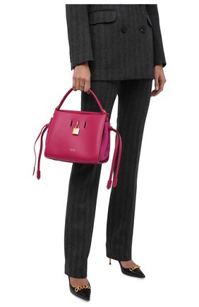 Женская сумка padlock small TOM FORD розового цвета, арт. L1486T-LCL201 | Фото 2 (Размер: small; Ремень/цепочка: На ремешке; Материал: Натуральная кожа; Сумки-технические: Сумки top-handle)