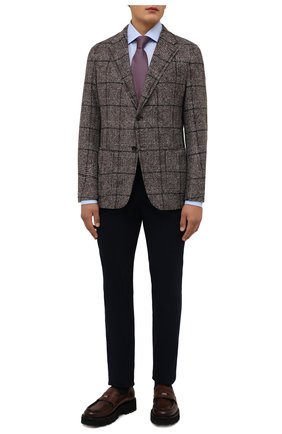 Мужская хлопковая сорочка ERMENEGILDO ZEGNA голубого цвета по цене 32350 руб., арт. 201201/9RS0GS | Фото 2 Мужская хлопковая сорочка ERMENEGILDO ZEGNA голубого цвета, арт. 201201/9RS0GS | Фото 2 (Рукава: Длинные; Длина (для топов): Стандартные; Материал внешний: Хлопок; Случай: Формальный; Принт: Клетка; Рубашки М: Regular Fit; Манжеты: На пуговицах; Стили: Классический; Воротник: Акула)