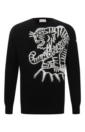 Мужской шерстяной свитер MONCLER черного цвета по цене 51700 руб., арт. G2-091-9C000-23-M1258 | Фото 1 Мужской шерстяной свитер MONCLER черного цвета, арт. G2-091-9C000-23-M1258 | Фото 1 (Длина (для топов): Стандартные; Рукава: Длинные; Материал внешний: Шерсть; Мужское Кросс-КТ: Свитер-одежда; Принт: С принтом; Стили: Гранж)