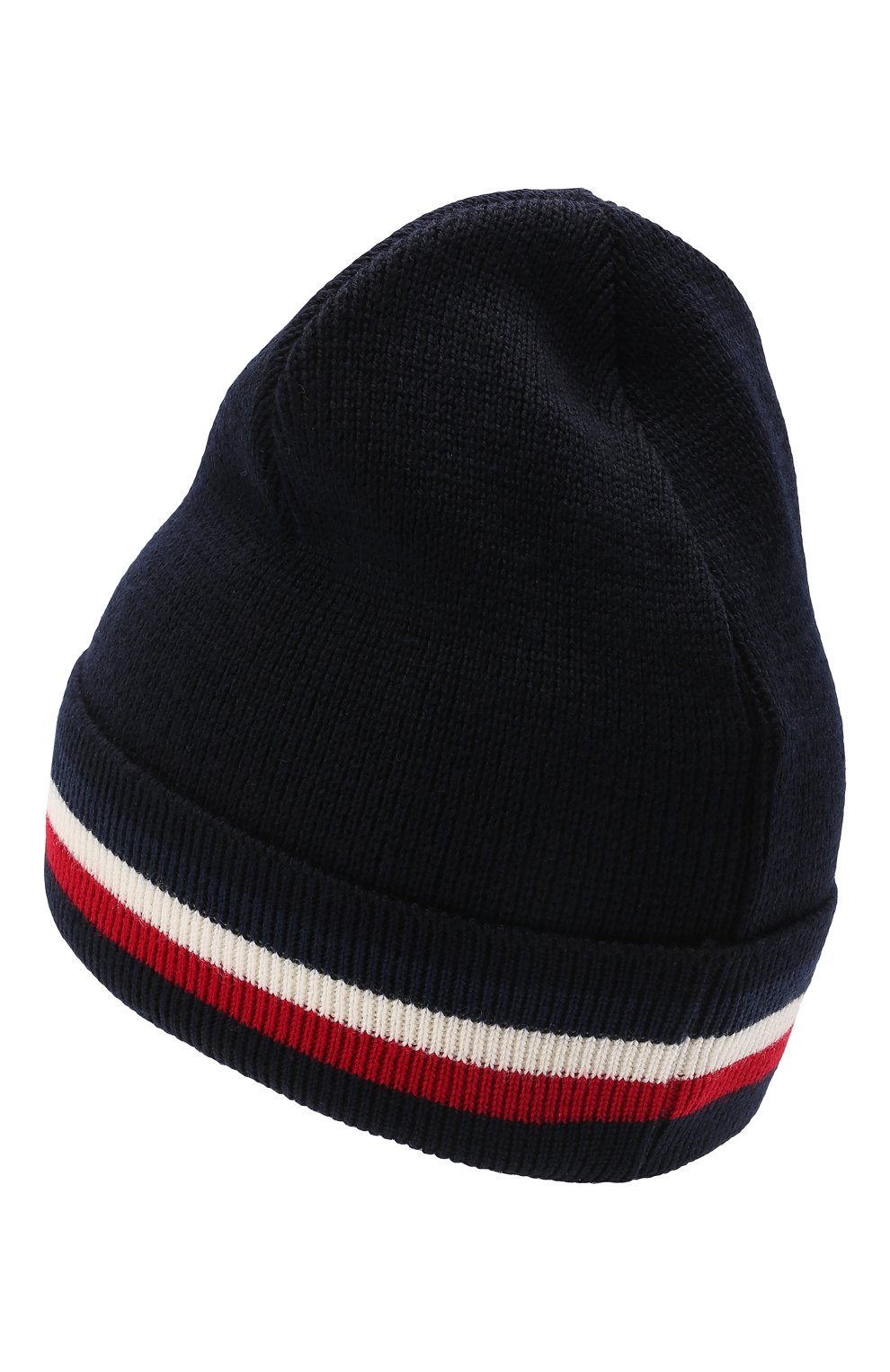 Мужская шерстяная шапка MONCLER темно-синего цвета, арт. G2-091-3B000-28-A9575 | Фото 2 (Материал: Текстиль, Ше рсть; Кросс-КТ: Трикотаж)