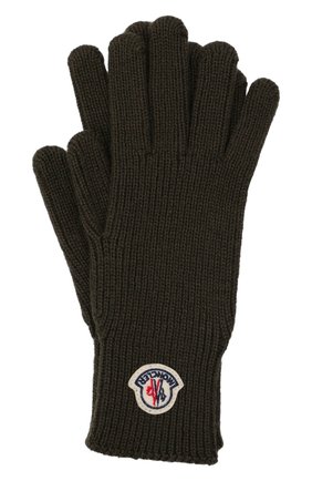 Мужские шерстяные перчатки MONCLER хаки цвета по цене 16900 руб., арт. G2-091-3A000-03-A9342 | Фото 1 Мужские шерстяные перчатки MONCLER хаки цвета, арт. G2-091-3A000-03-A9342 | Фото 1 (Материал: Шерсть; Кросс-КТ: Трикотаж)