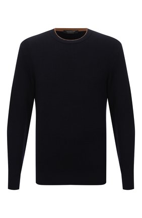 Мужской шерстяной свитер ERMENEGILDO ZEGNA темно-синего цвета по цене 72200 руб., арт. UYM98/111 | Фото 1 Мужской шерстяной свитер ERMENEGILDO ZEGNA темно-синего цвета, арт. UYM98/111 | Фото 1 (Материал внешний: Шерсть; Рукава: Длинные; Длина (для топов): Стандартные; Мужское Кросс-КТ: Свитер-одежда; Принт: Без принта; Стили: Классический)