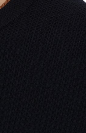 Мужской шерстяной свитер ERMENEGILDO ZEGNA темно-синего цвета, арт. UYM98/111 | Фото 5 (Материал внешний: Шерсть; Рукава: Длинные; Принт: Без принта; Длина (для топов): Стандартные; Стили: Классический; Мужское Кросс-КТ: Свитер-одежда)