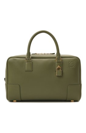 Женская сумка amazona 28 LOEWE зеленого цвета, арт. A039N08X01 | Фото 1 (Материал: Натуральная кожа; Размер: medium; Сумки-технические: Сумки top-handle; Ремень/цепочка: На ремешке)