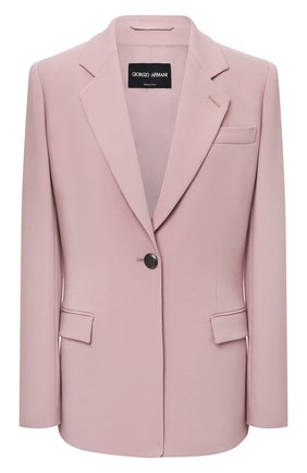Женский жакет из вискозы GIORGIO ARMANI светло-розового цвета по цене 176500 руб., арт. 1WHGG0NP/T02MM | Фото 1 Женский жакет из вискозы GIORGIO ARMANI светло-розового цвета, арт. 1WHGG0NP/T02MM | Фото 1 (Рукава: Длинные; Длина (для топов): Удлиненные; Материал внешний: Вискоза; 1-2-бортные: Однобортные; Женское Кросс-КТ: Жакет-одежда; Материал подклада: Вискоза)
