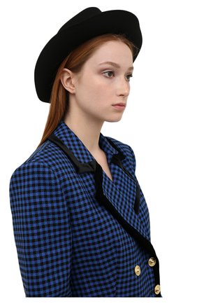 Женская шерстяная шляпа ISABEL BENENATO черного цвета, арт. DA02F21 | Фото 2 (Материал: Шерсть, Текстиль)
