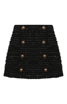 Детская юбка BALMAIN черного цвета по цене 34450 руб., арт. 6P7020 | Фото 1 Детская юбка BALMAIN черного цвета, арт. 6P7020 | Фото 1 (Материал внешний: Хлопок, Синтетический материал; Случай: Повседневный; Одежда девочки: Одежда девочки; Ростовка одежда: 10 - 11 лет | 140 - 146см, 12 лет | 152 см, 13 - 15 лет | 158 см, 16 лет | 164 см, 8 лет | 128 см)