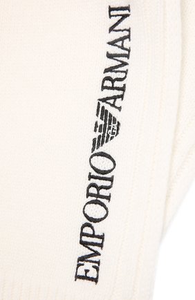 Детский шарф EMPORIO ARMANI белого цвета, арт. 394616/1A496 | Фото 2 (Материал: Шерсть, Синтетический материал, Текстиль, Вискоза)