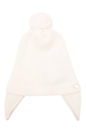 Детский комплект из шапки и шарфа EMPORIO ARMANI белого цвета, арт. 6KN706/NM01Z | Фото 2 (Материал: Шерсть, Хлопок, Текстиль)