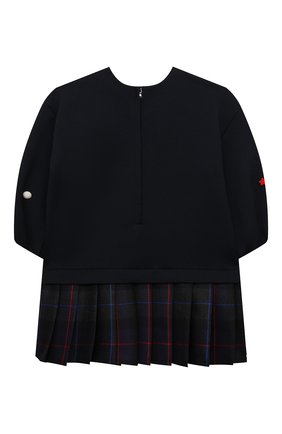 Детское платье из хлопка и шерсти DOLCE & GABBANA темно-синего цвета по цене 49950 руб., арт. L5JD3A/G7AYK/8-14 | Фото 2 Детское платье из хлопка и шерсти DOLCE & GABBANA темно-синего цвета, арт. L5JD3A/G7AYK/8-14 | Фото 2 (Рукава: Длинные; Материал внешний: Хлопок; Девочки Кросс-КТ: Платье-одежда; Случай: Повседневный; Ростовка одежда: 10 - 11 лет | 140 - 146см, 12 лет | 152 см, 8 лет | 128 см)